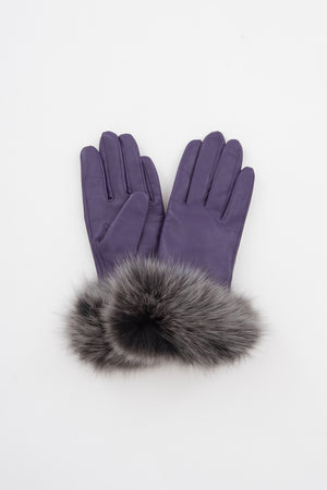 Lamb Leather Gloves w/Fox｜グリーン、パープル、ブラック（3カラー）