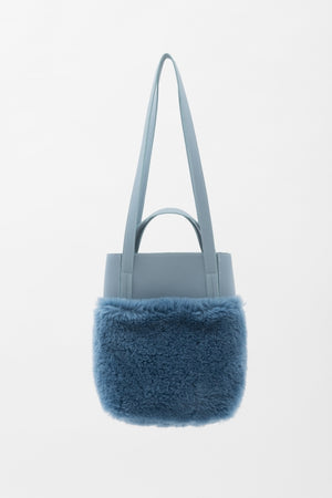 Wool Boa & Fake Leather Bag｜ブルー、ブラック（2カラー） - VOLATA Online Shop