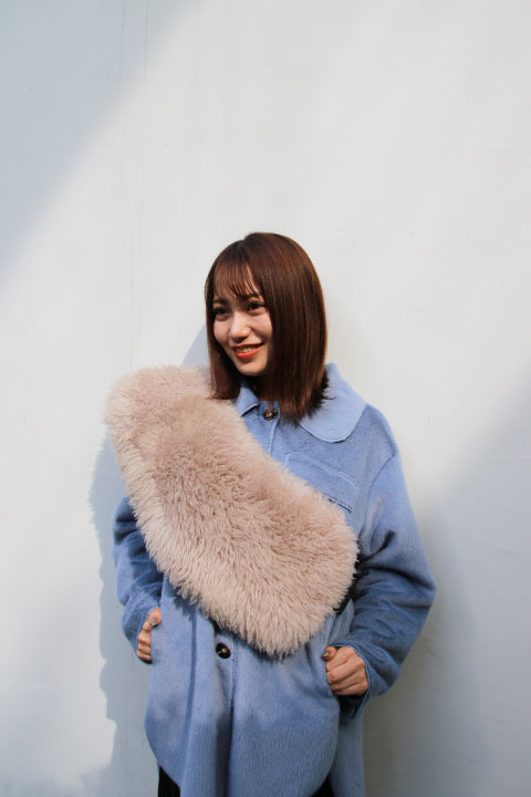 China Lamb Stole ｜ピンクベージュ、ネイビー（2カラー）